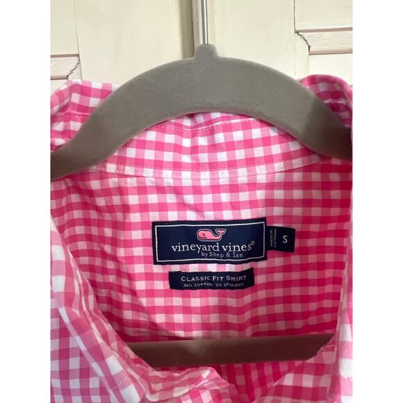 Vineyard Vines size small pink and white checked button down shirt - Picture 2 of 2